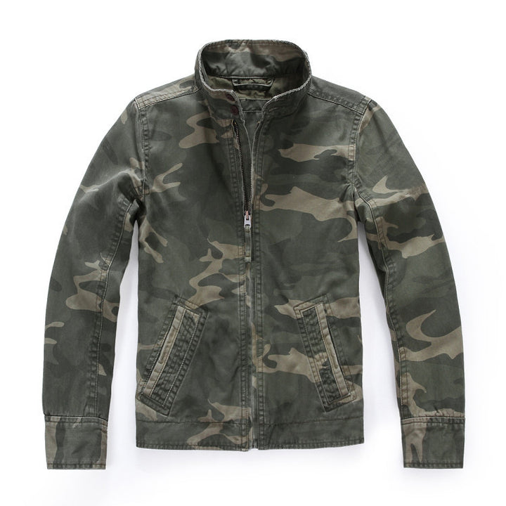 Herren leichte Baumwoll-Twill Feldjacke mit Stehkragen und Reißverschluss Echoarchiv