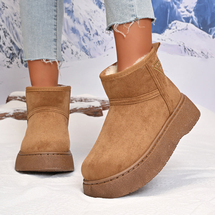 Damen Gefütterte Plateau‑Stiefeletten aus Wildlederoptik mit Teddyfutter Echo Archiv