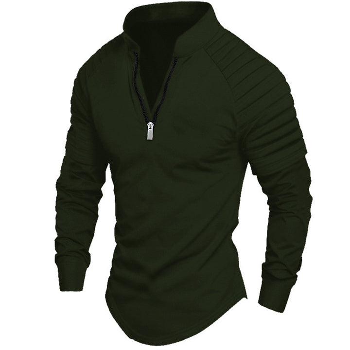Herren Sportliches Langarmshirt mit Stehkragen und Reißverschluss Echoarchiv