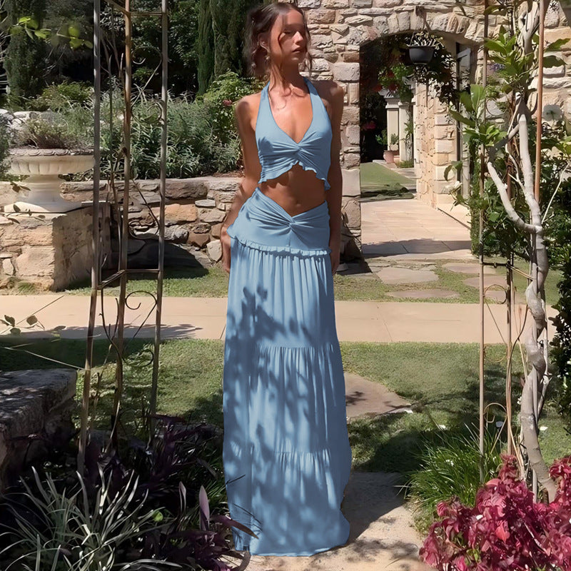 Damen Maxi-Kleid mit offener Rückenpartie und innovativem Wickeldesign Echo Archiv