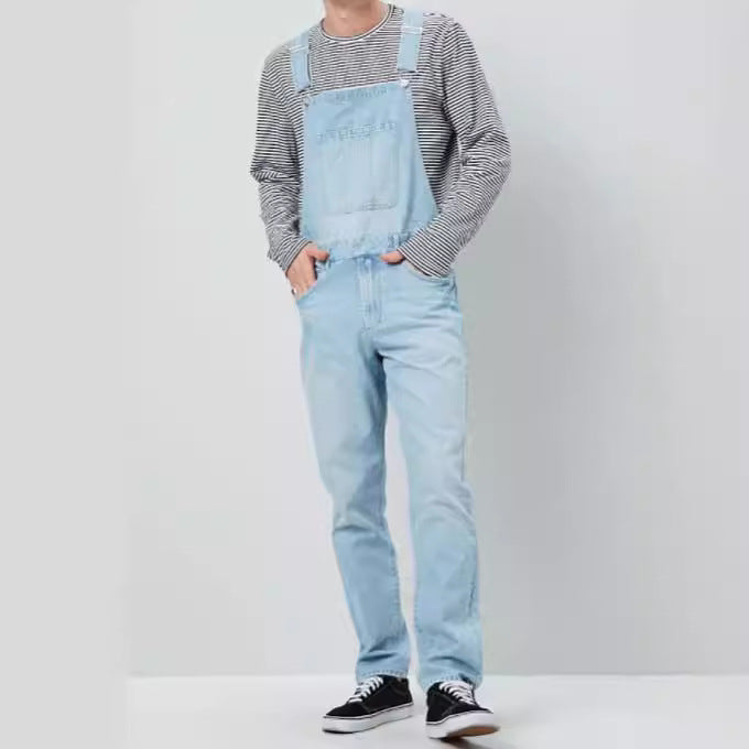 Herren Denim Latzhose im Vintage-Stil mit regulierbaren Trägern und praktischen Taschen Echoarchiv