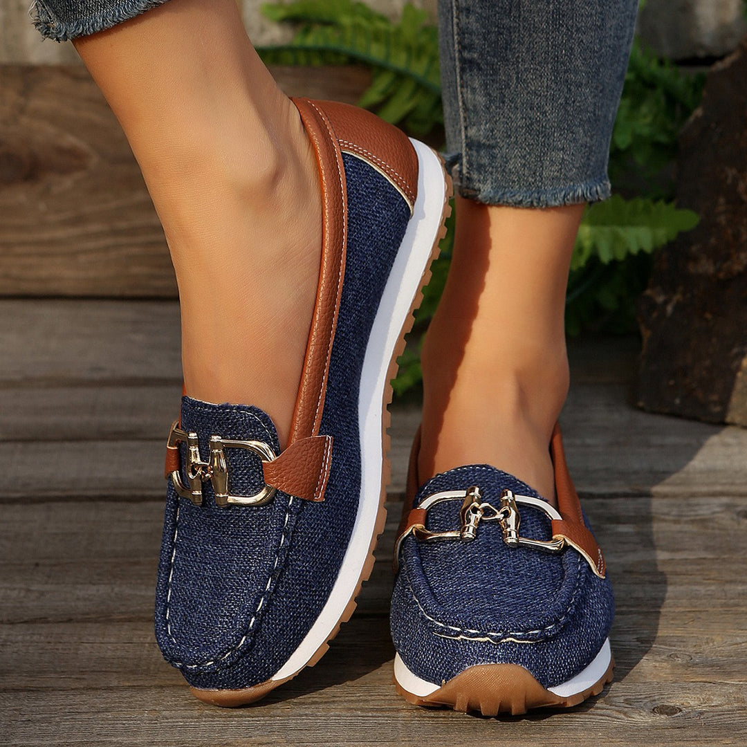 Damen Angesagte Plateau‑Loafer mit Gold‑Horsebit und gepolstertem Komfortfußbett – Lioré