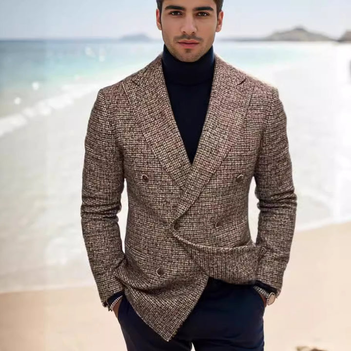 Herren Eleganter Karo-Bundle Blazer Echoarchiv