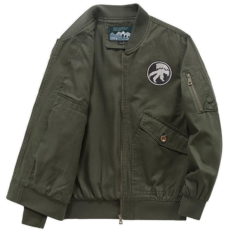 Herren Leichte Flight-Bomberjacke im Utility-Canvas mit Ärmeltasche und aufgesetzten Klappentaschen Echoarchiv