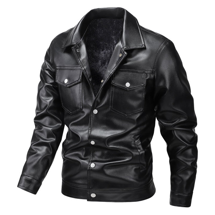 Herren Kunstlederjacke mit praktischen Taschen und modernem Schnitt Echoarchiv