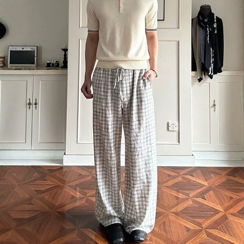 Herren Bequeme Karierter Freizeithose Echoarchiv