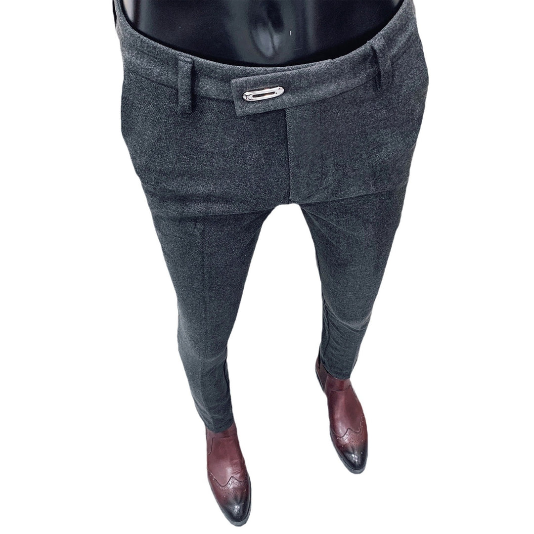 Herren nan tapered Businesshose mit elastischem Bund, verdecktem Verschluss und schmaler Schnitt Echo Archiv
