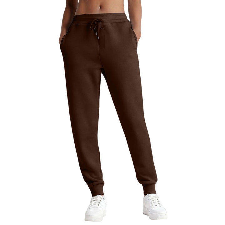Damen schmale High‑Waist Sweat-Jogginghose mit hohem Komfortbund, verstellbarem Kordelzug und elastischen Knöchelbündchen – Avérine