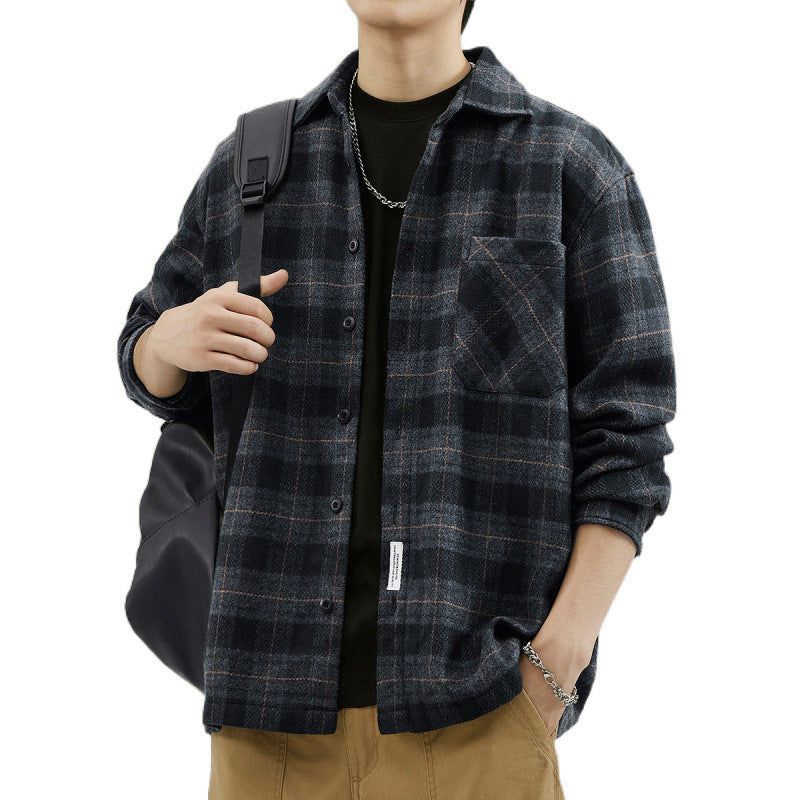 Herren Lässiges Karomuster Hemdjacke – Taviero