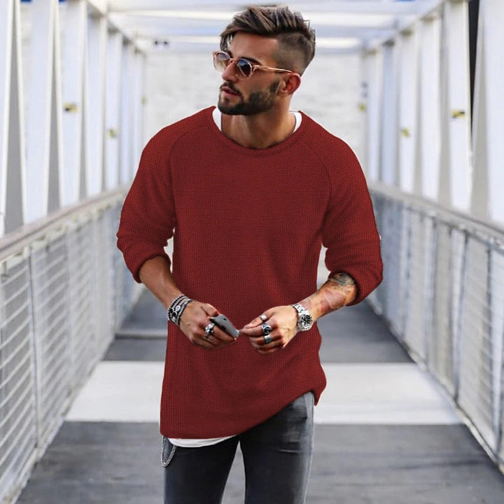 Herren lässiger Pullover mit innovativem Strickmuster Echoarchiv