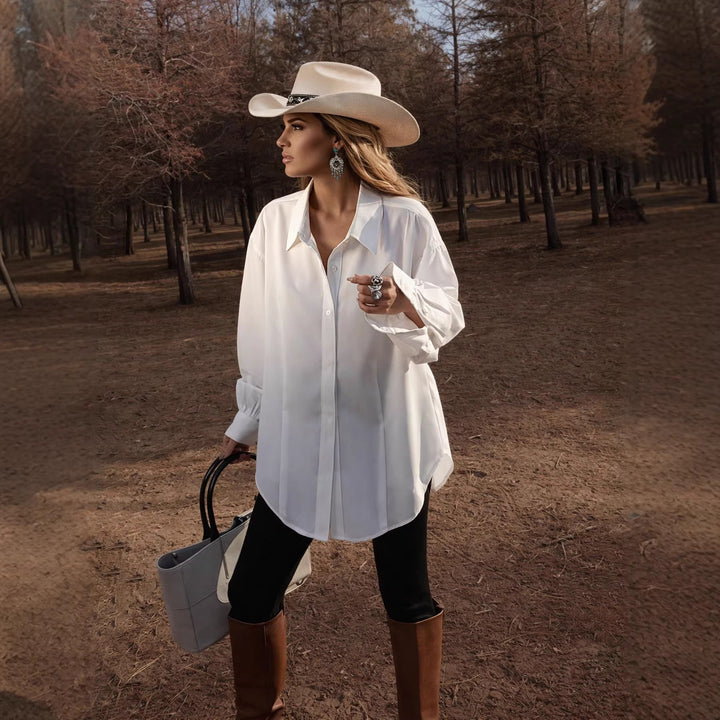 Damen Modehemd mit oversized Schnitt und eleganten Manschetten Echo Archiv