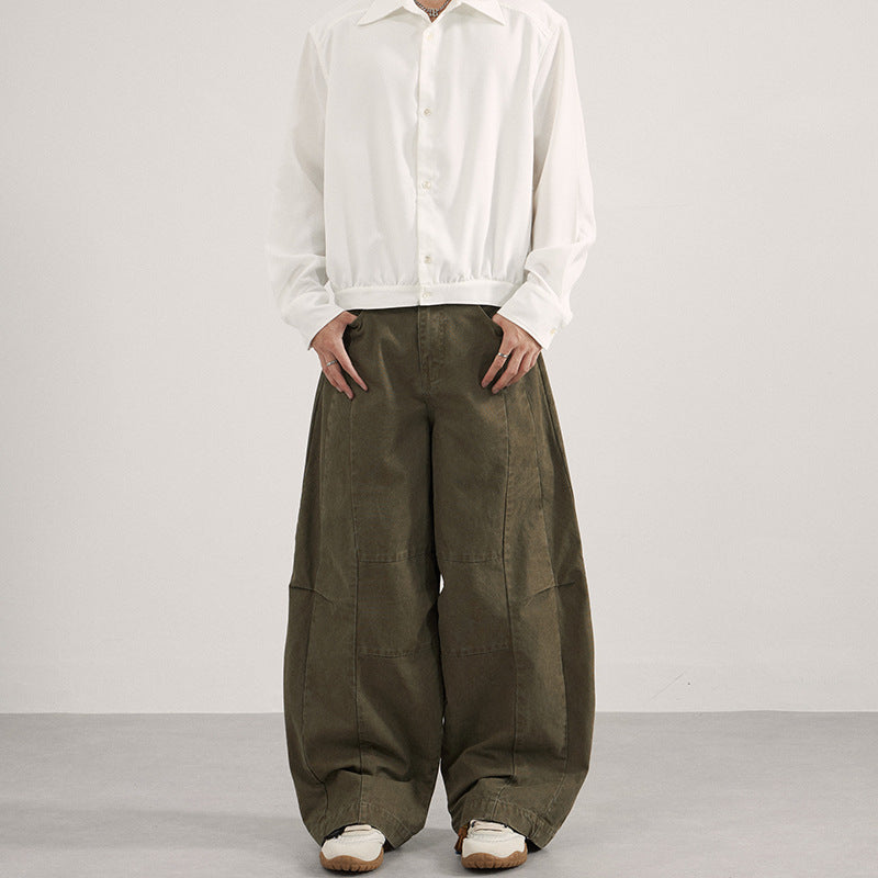 Herren Weite Paneel-Twill Palazzohose im Utility-Look Echo Archiv
