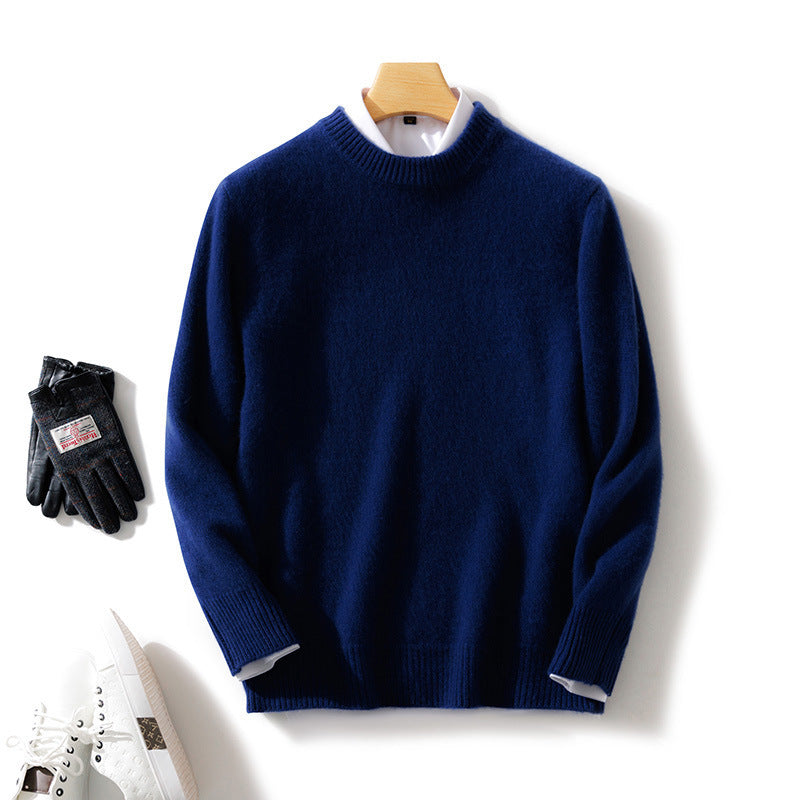Herren Feiner Stehkragenpullover aus Kaschmir‑Blend mit gerippten Abschlüssen und schlanker Silhouette Echoarchiv