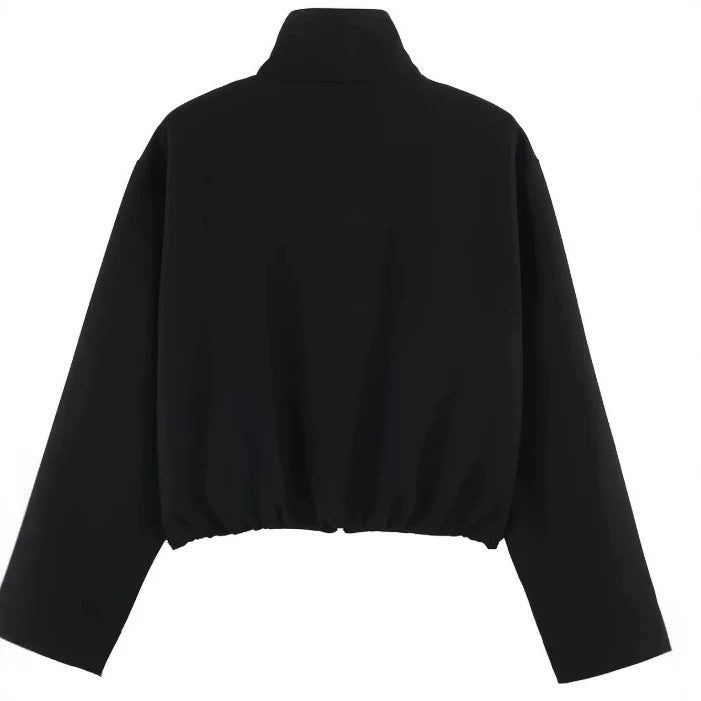 Damen Kurz geschnittener Boxy‑Blouson mit hohem Stehkragen und überschnittenen Ärmeln Echo Archiv