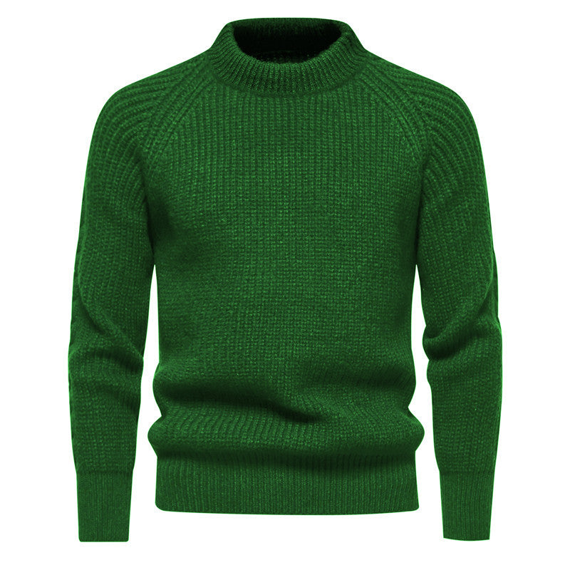 Herren Grobstruktur-Mockneck-Pullover mit verstärktem Rippenbund und Raglanärmeln Echo Archiv
