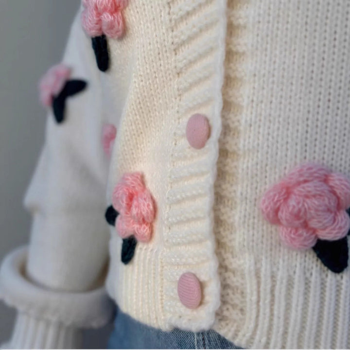 Damen Strickjacke mit Blumenmuster Echo Archiv