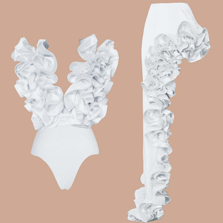 Damen auffälliges Badeanzug und Palazzo-Hose Set Echo Archiv