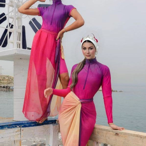 Damen modischer Schwimmanzug mit elegantem Wickellook Echo Archiv