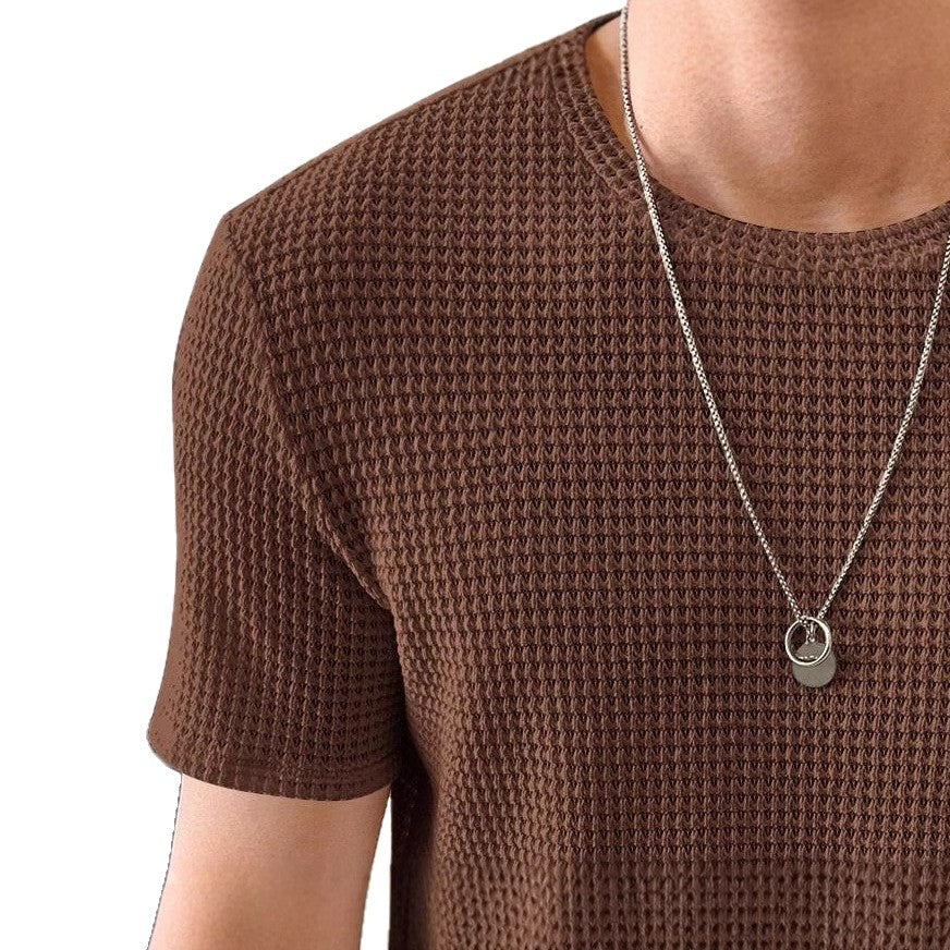 Herren lässiges Struktur-T-Shirt aus atmungsaktivem Material Echoarchiv