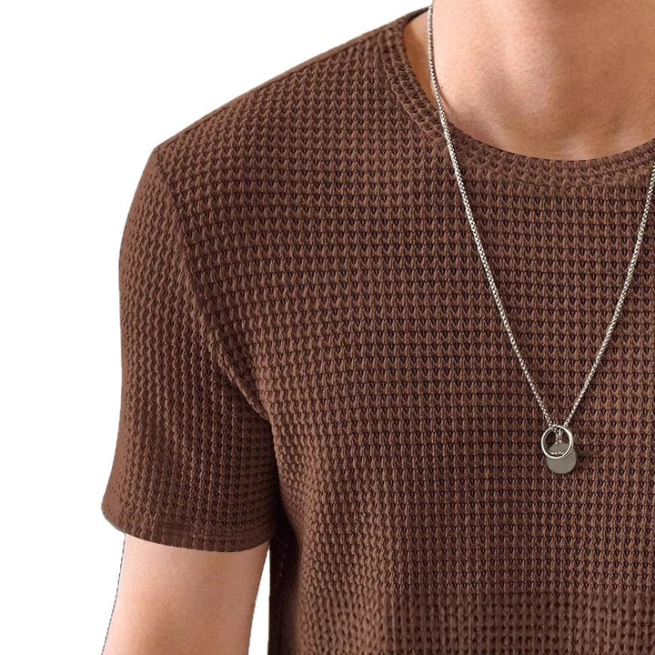 Herren lässiges Struktur-T-Shirt aus atmungsaktivem Material Echoarchiv