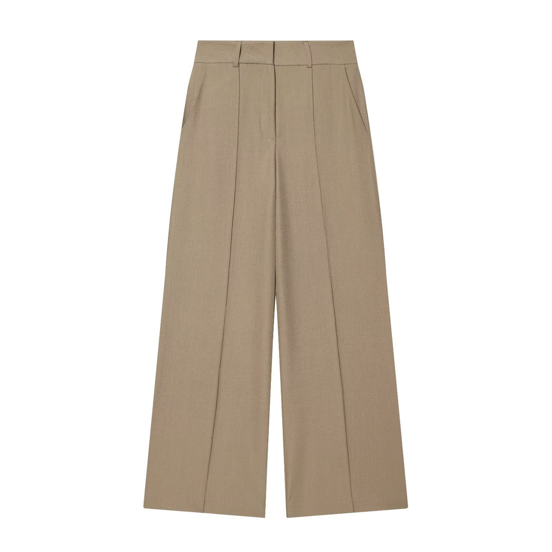 Damen Weite High‑Waist-Hose mit markanter Bügelfalte und Bundfalten Echo Archiv