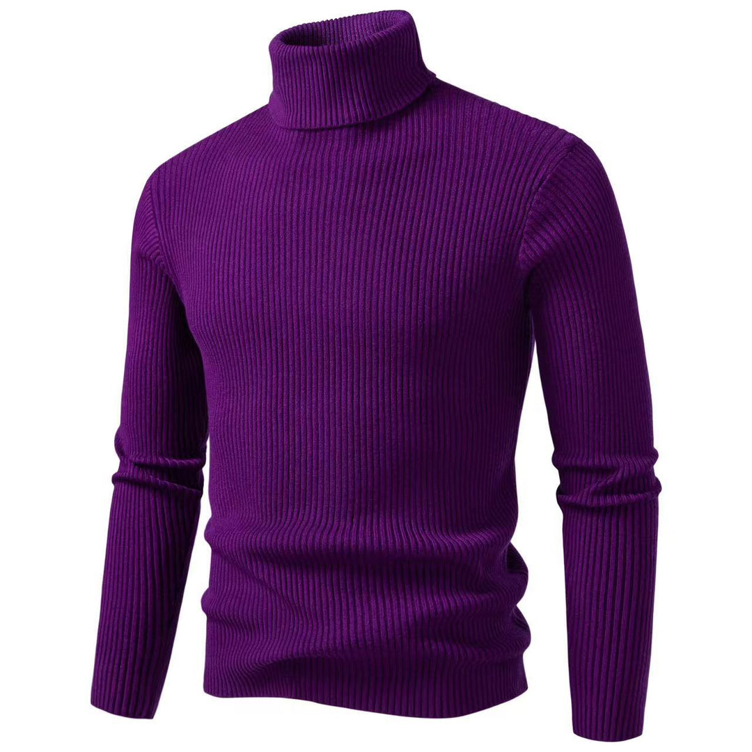 Herren nan Rippstrick Rollkragenpullover figurnaher elastischer Feinstrick Echo Archiv