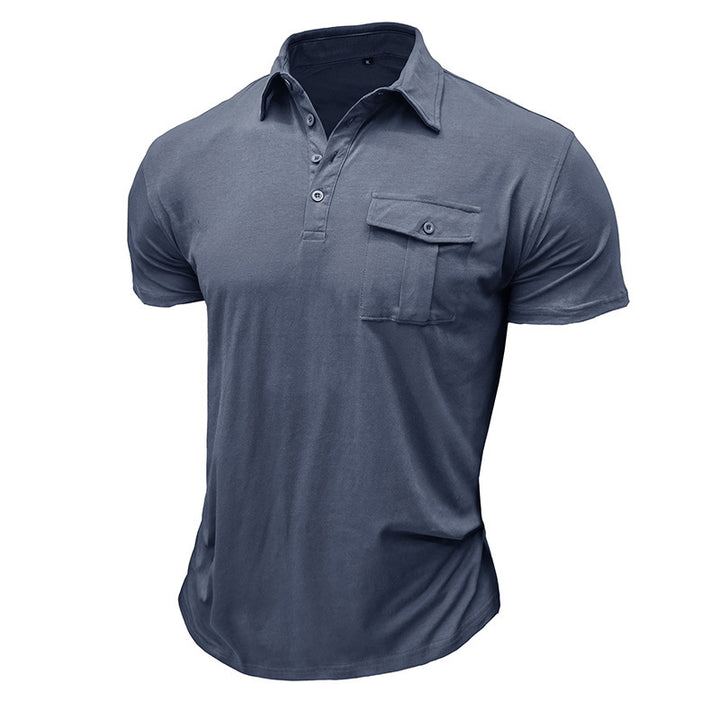 Herren Poloshirt mit praktischem Brustfach und modernem Stehkragen Echoarchiv
