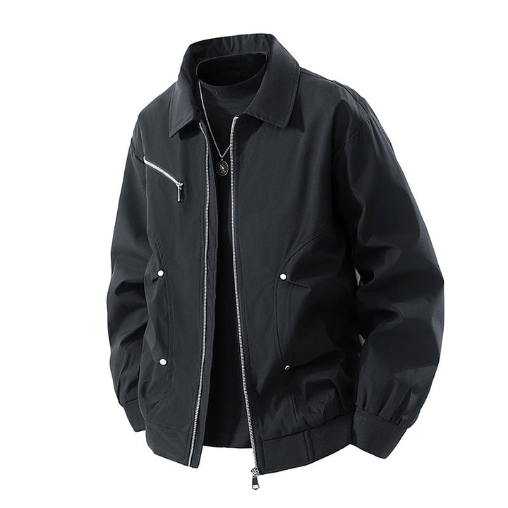 Herren Leichte Oversize-Bomberjacke aus winddichtem Nylon mit Reißverschluss, Brusttasche und Rippbündchen Echo Archiv