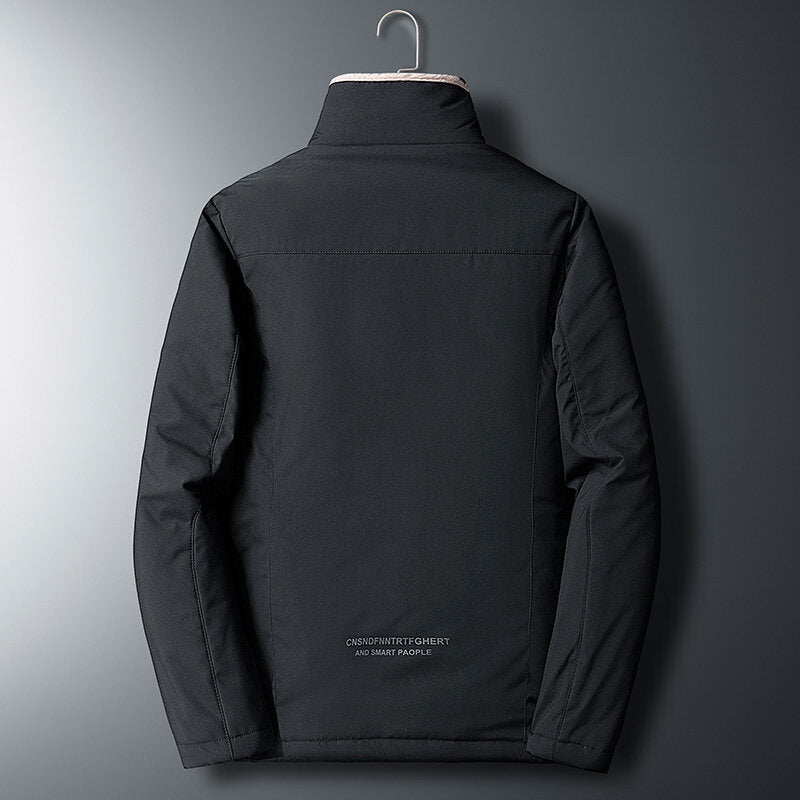 Herren Wattierte Übergangsjacke mit Teddyfutter und hohem Stehkragen Echoarchiv