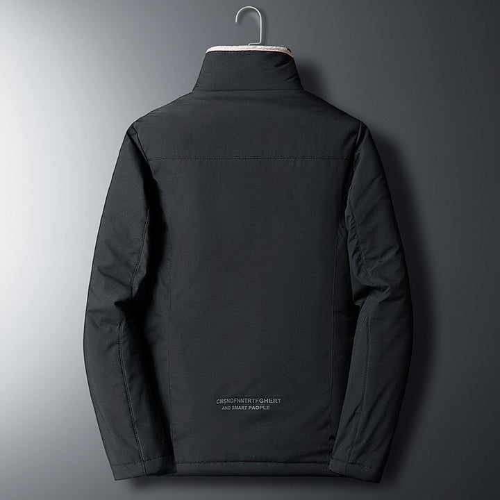 Herren Wattierte Übergangsjacke mit Teddyfutter und hohem Stehkragen Echoarchiv