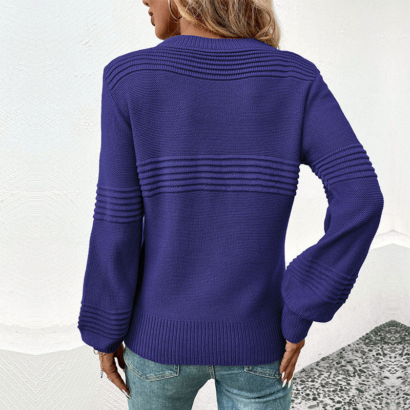 Damen Lässiger Strickpullover mit gerippten Details Echo Archiv