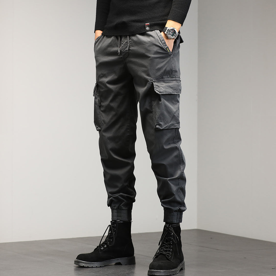 Herren Cargo-Joggerhose mit multifunktionalen Cargotaschen und elastischem Saum – Bravaro