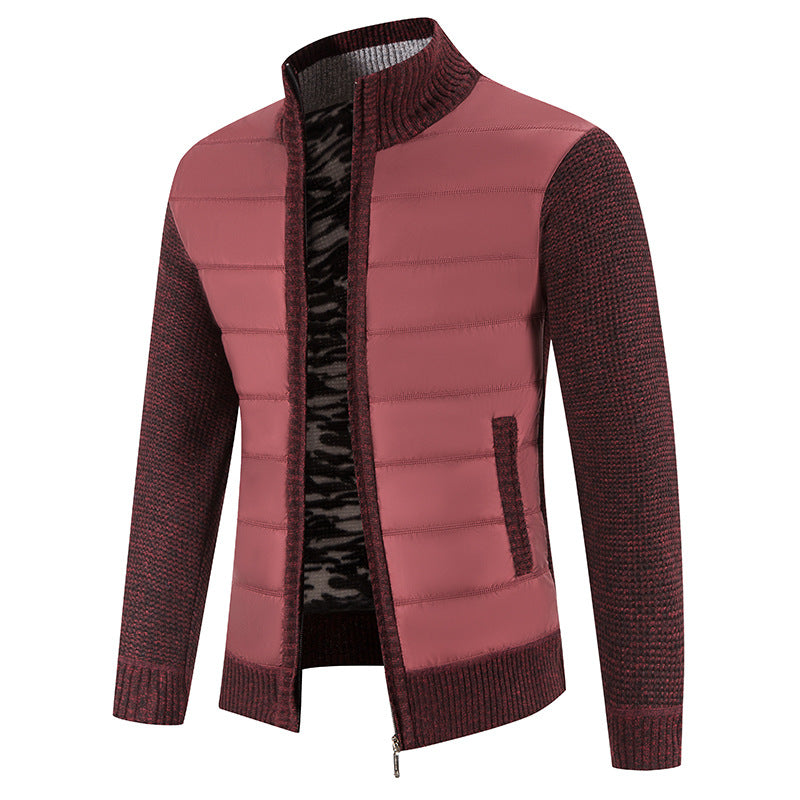 Herren nan Hybrid-Strick-Steppjacke mit wattierter Front, ergonomischen Strickärmeln und hohem Stehkragen Echo Archiv