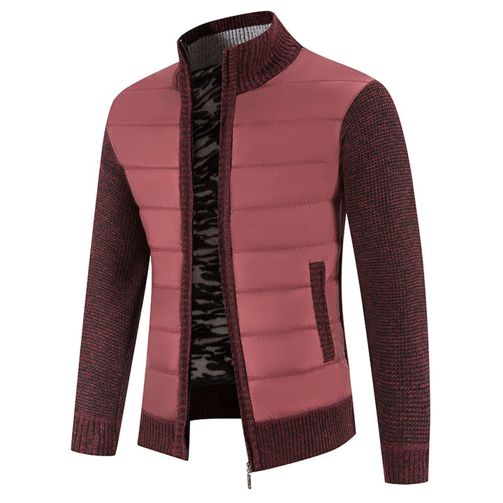 Herren nan Hybrid-Strick-Steppjacke mit wattierter Front, ergonomischen Strickärmeln und hohem Stehkragen Echo Archiv