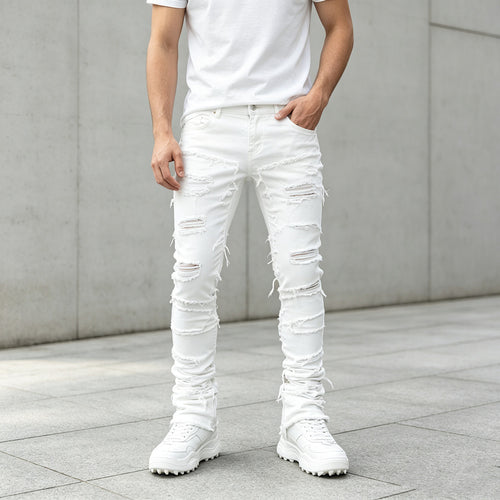 Herren Zerrissene Skinny Jeans Echoarchiv