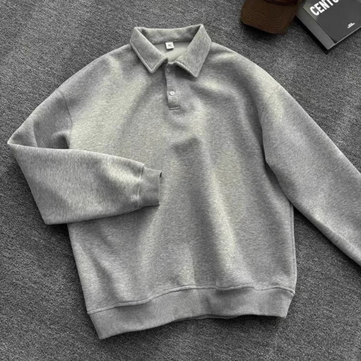 Herren Poloshirt-Sweatshirt mit Hemdkragen und Oversize-Schnitt Echo Archiv