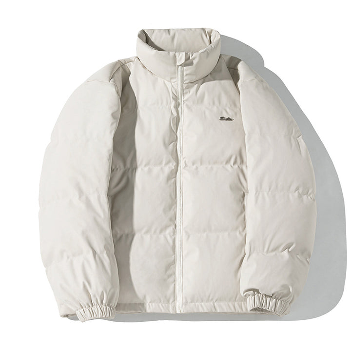 Unisex Kastenförmige Thermo‑Steppjacke mit Hochkragen, winddichtem Außenmaterial und Tunnelzugsaum Echo Archiv