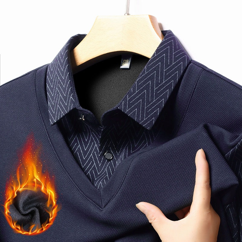 Herren modisches Langarmshirt mit strukturiertem Kragen und feuchtigkeitsregulierenden Eigenschaften Echoarchiv