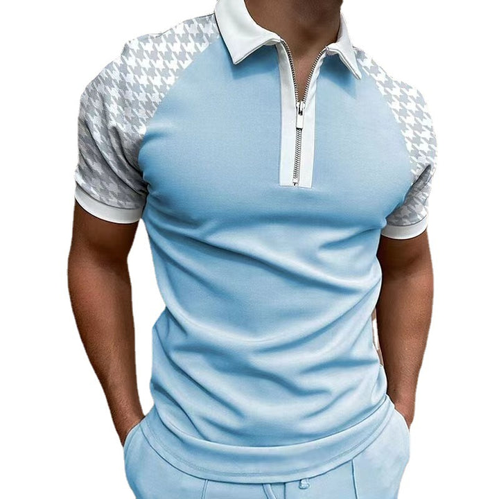 Herren Polo-Shirt mit modernem Einsatzdesign Echoarchiv