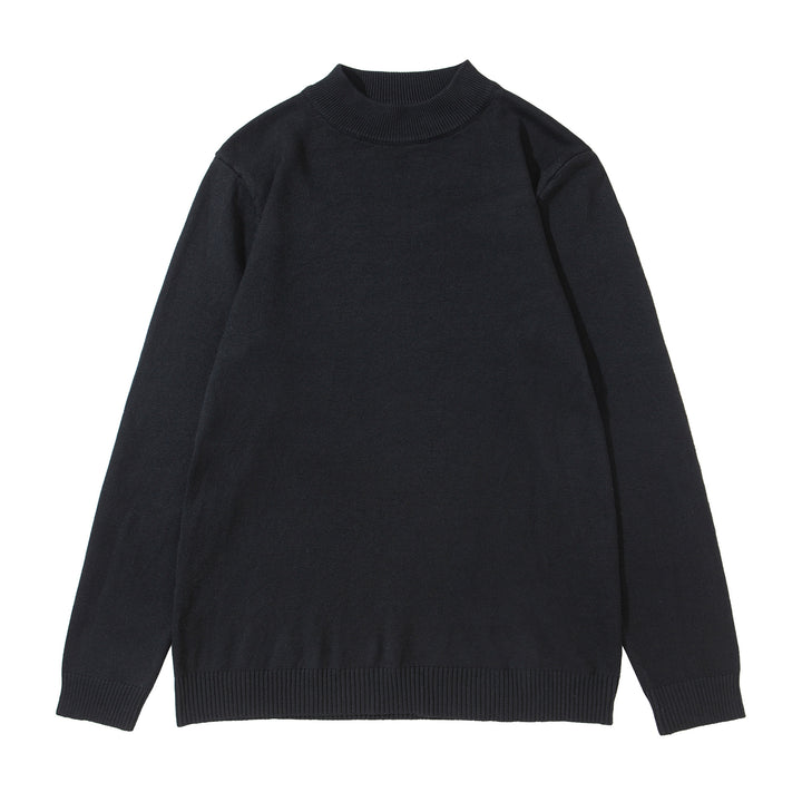Unisex Minimalistischer Feinstrick-Mockneck mit extra breitem Rippsaum Echoarchiv
