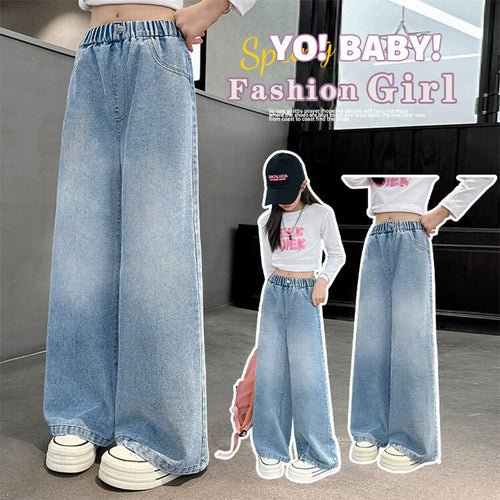 Damen weite Jeanshose mit elastischem Bund und hohem Sitz Echo Archiv