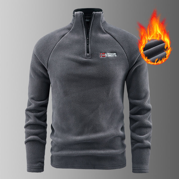 Herren wärmender Mikrofleece-Pullover mit halbem Reißverschluss, ergonomischen Raglanärmeln und gemütlicher Innenstruktur – Marzano
