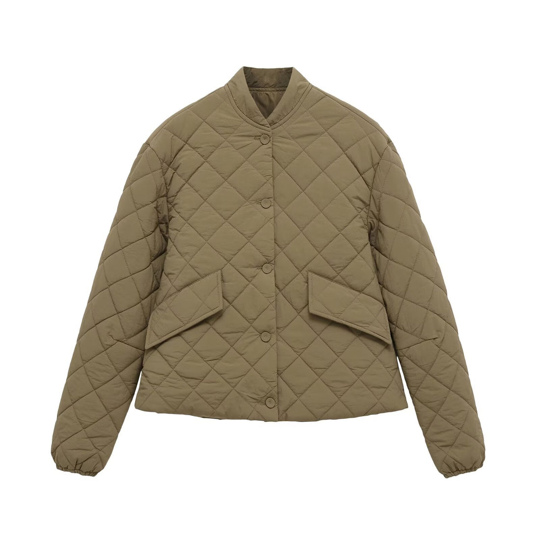 Damen Steppjacke mit Karomuster, kurzem Boxy‑Schnitt und Pattentaschen Echo Archiv