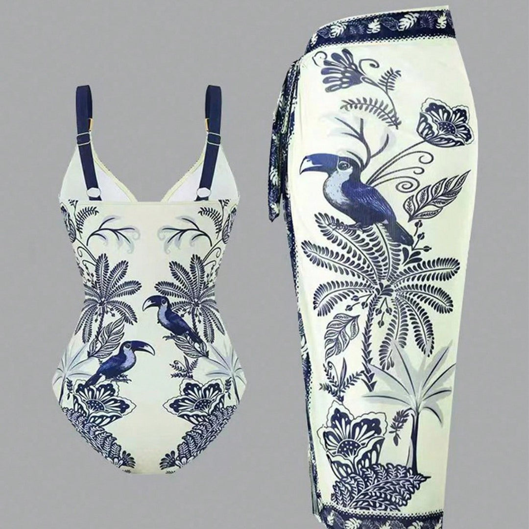 Damen Elegantes Strandkleid mit dekorativem Wickelrock Echo Archiv