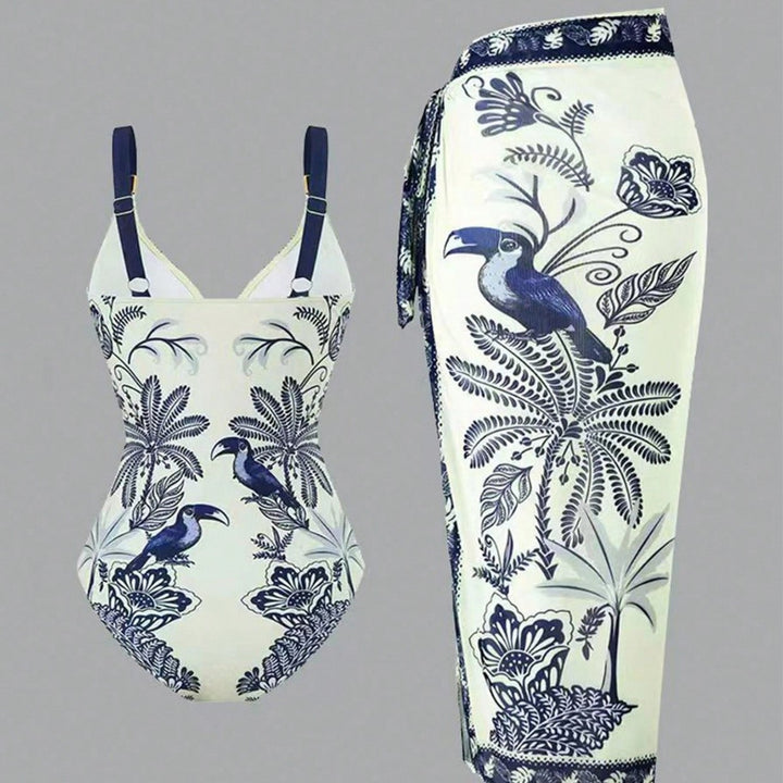 Damen Elegantes Strandkleid mit dekorativem Wickelrock Echo Archiv