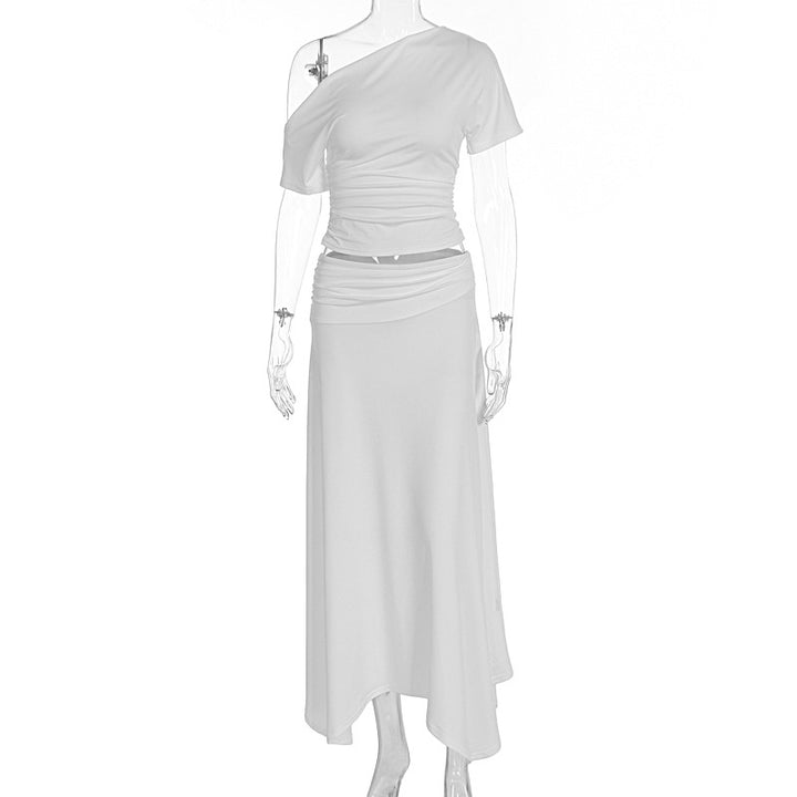 Damen Elegantes Maxikleid mit asymmetrischem Design und Raffung Echo Archiv