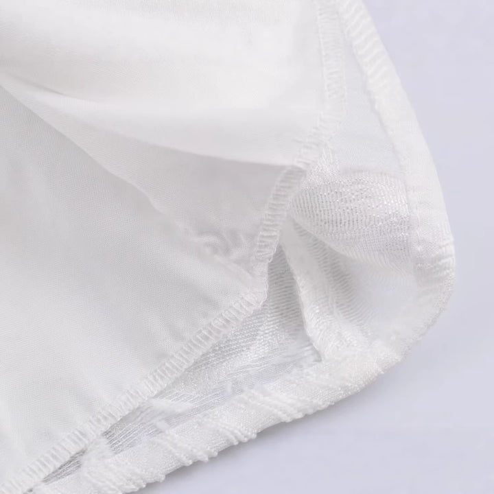 Damen Kurzes A-Linien-Kleid mit Rosen-Jacquard, Volantärmeln und Ziergürtel Echoarchiv