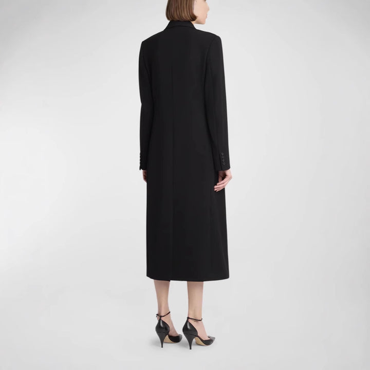 Damen Midilanger Doppelreihiger Blazer‑Mantel mit strukturierter Schulter und schlanker Passform Echoarchiv