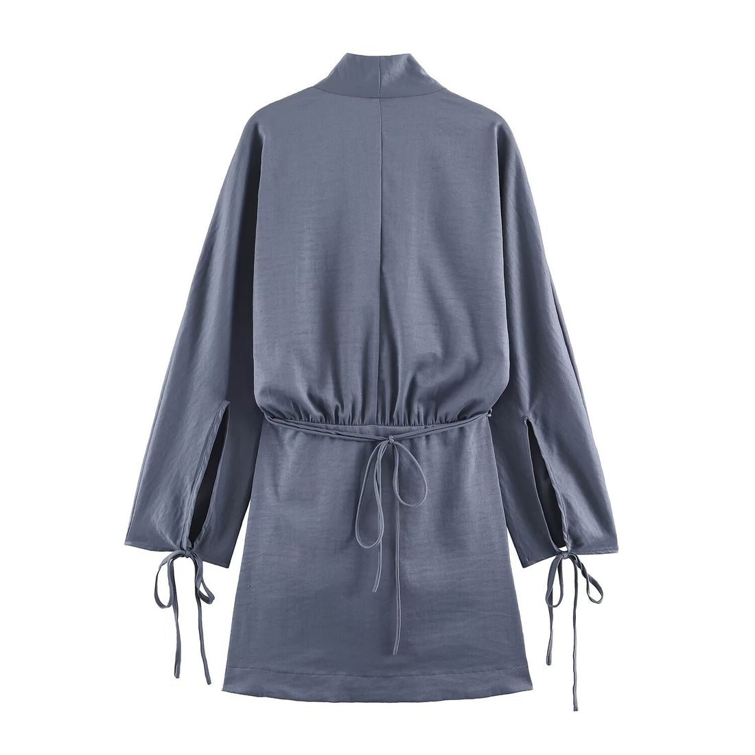 Damen Kimono‑Wickeljacke mit Taillengürtel, weitem Ärmel und asymmetrischen aufgesetzten Taschen Echo Archiv