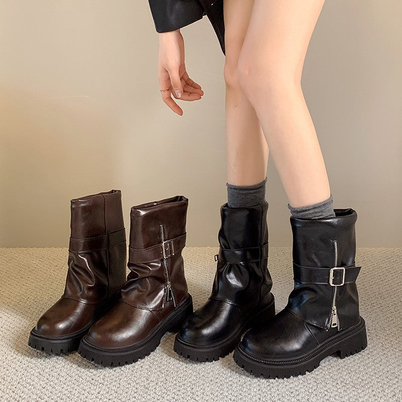 Damen Lässige Stiefeletten mit Schnallen-Design Echo Archiv